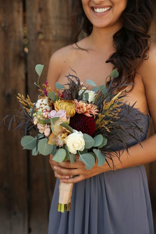 Floranthropist: Bridesmaid's bouquet with Roses and Dahlias