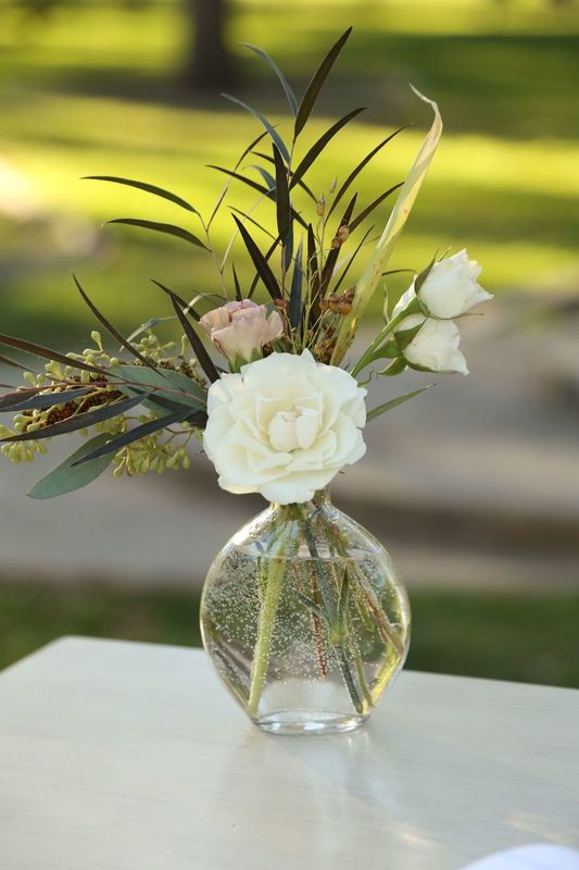 White Rose and Seeded Eucalyptus